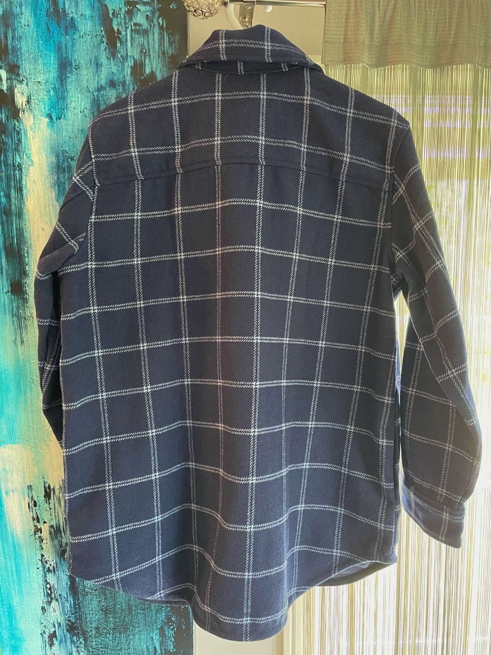 Tiley Men's Navy Windowpane Button-Up Jacket - Picture 2 of 4